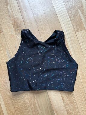 EMILY HSU Black Sparkle Crop Top